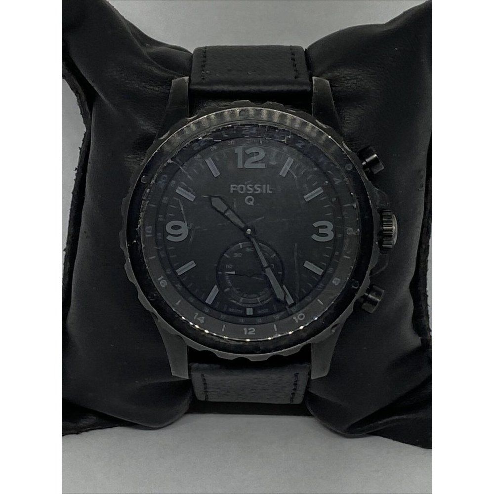 Fossil FTW1115 Men's Black Leather Analog Dial Gen